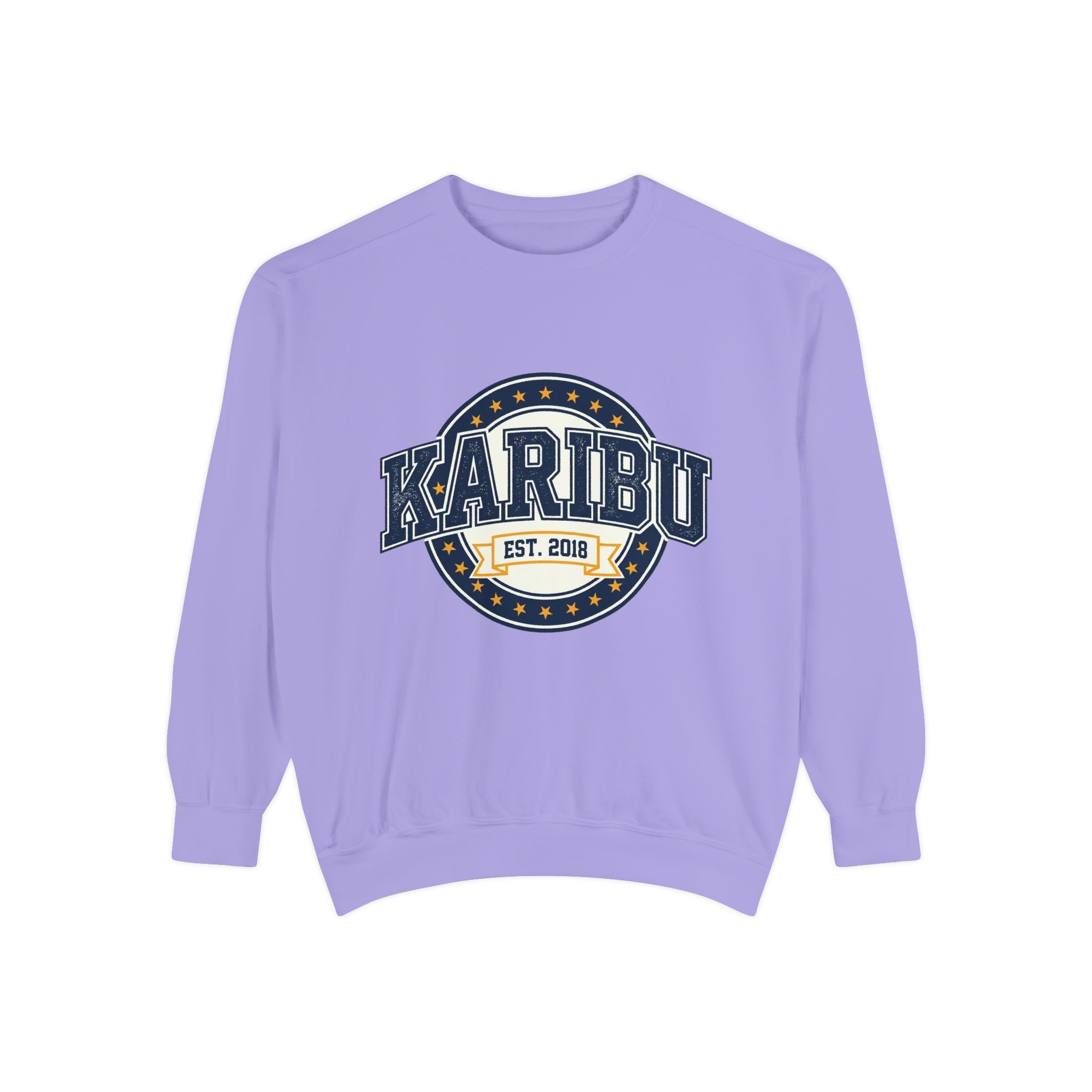Karibu Crewneck Sweatshirt – Vintage Collegiate Est. 2018 Garment-Dyed Pullover