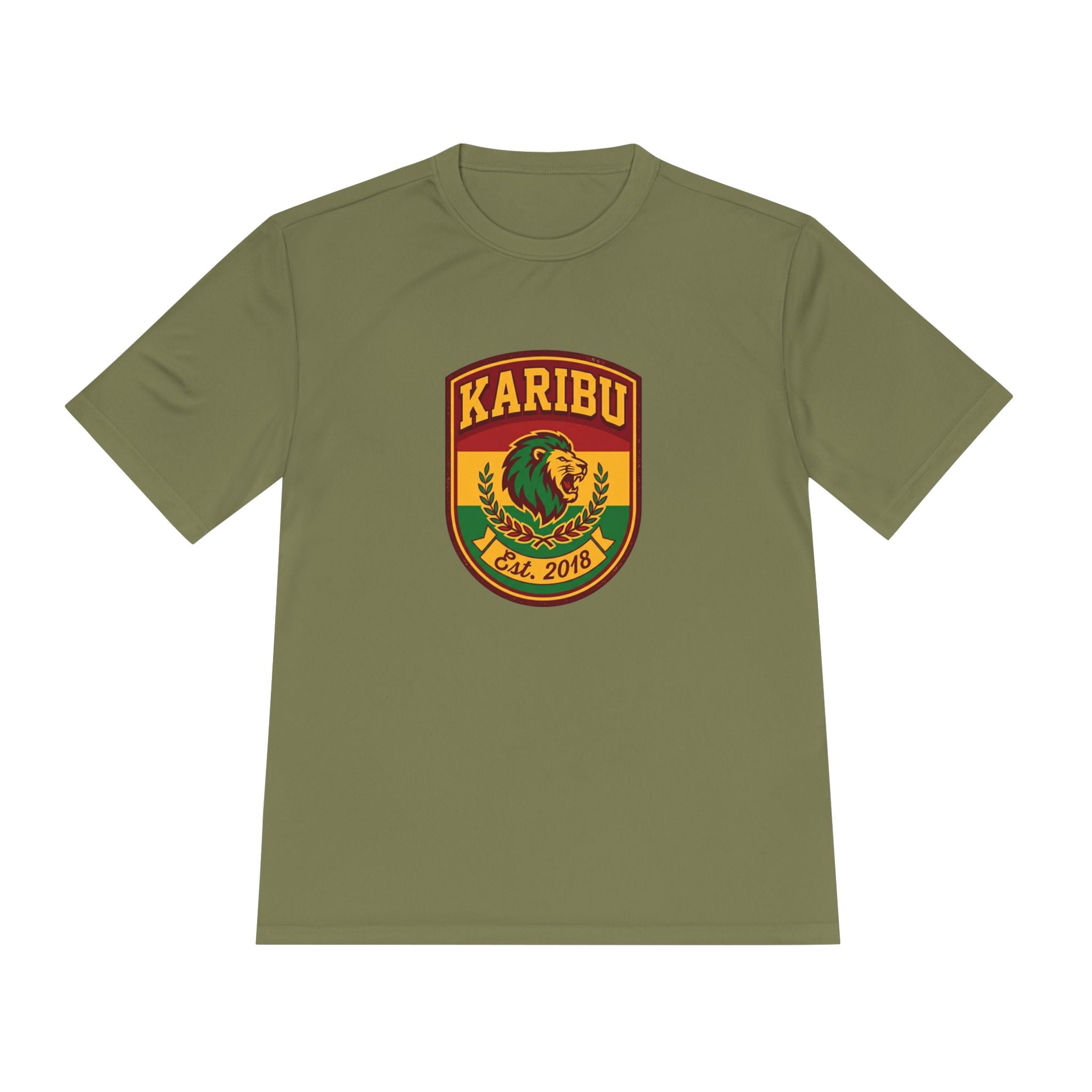 Karibu Lion Shield Tee — African Heritage Emblem Moisture‑Wicking Shirt