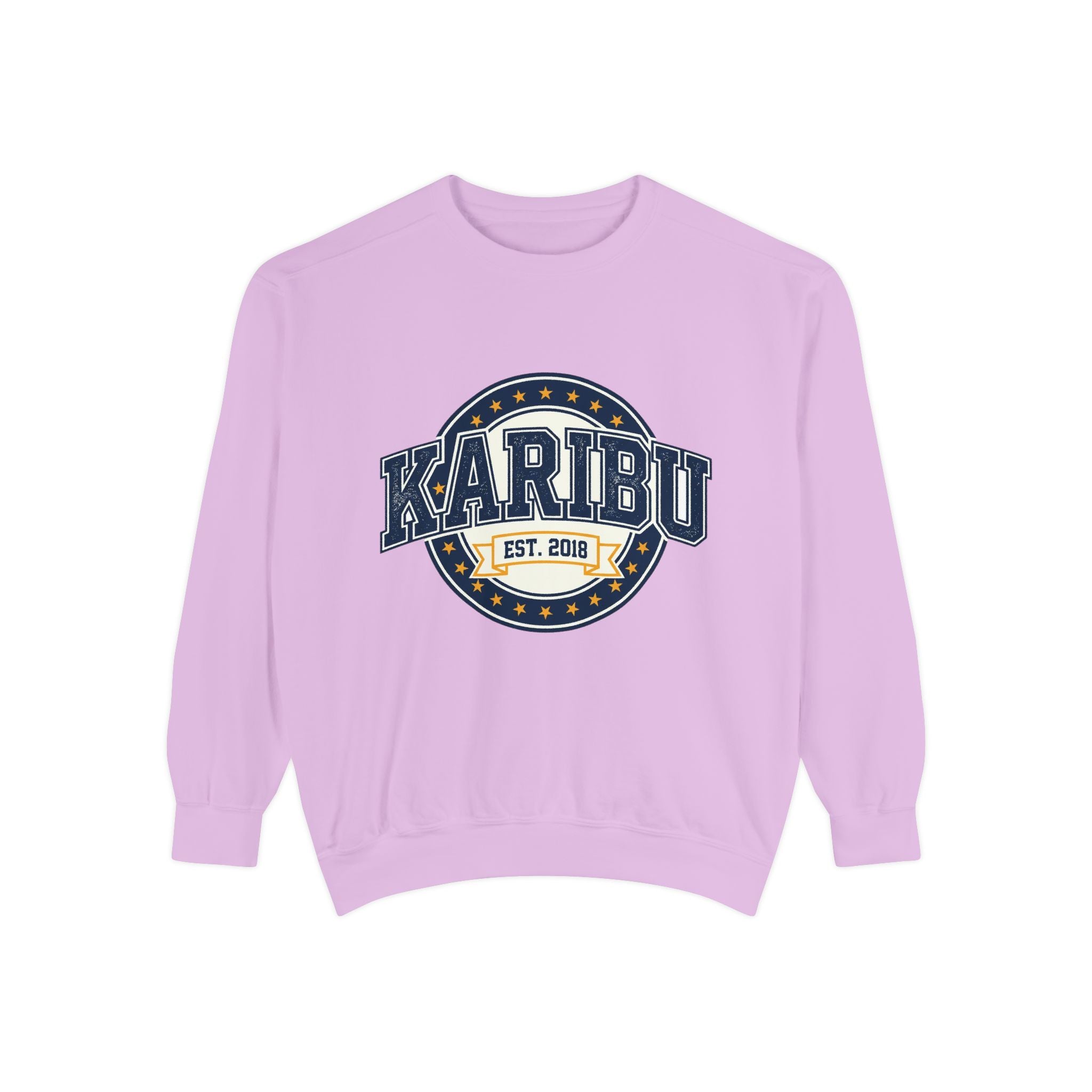 Karibu Crewneck Sweatshirt – Vintage Collegiate Est. 2018 Garment-Dyed Pullover