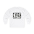 Optical Wave Long Sleeve Tee — Black Grid Illusion Design