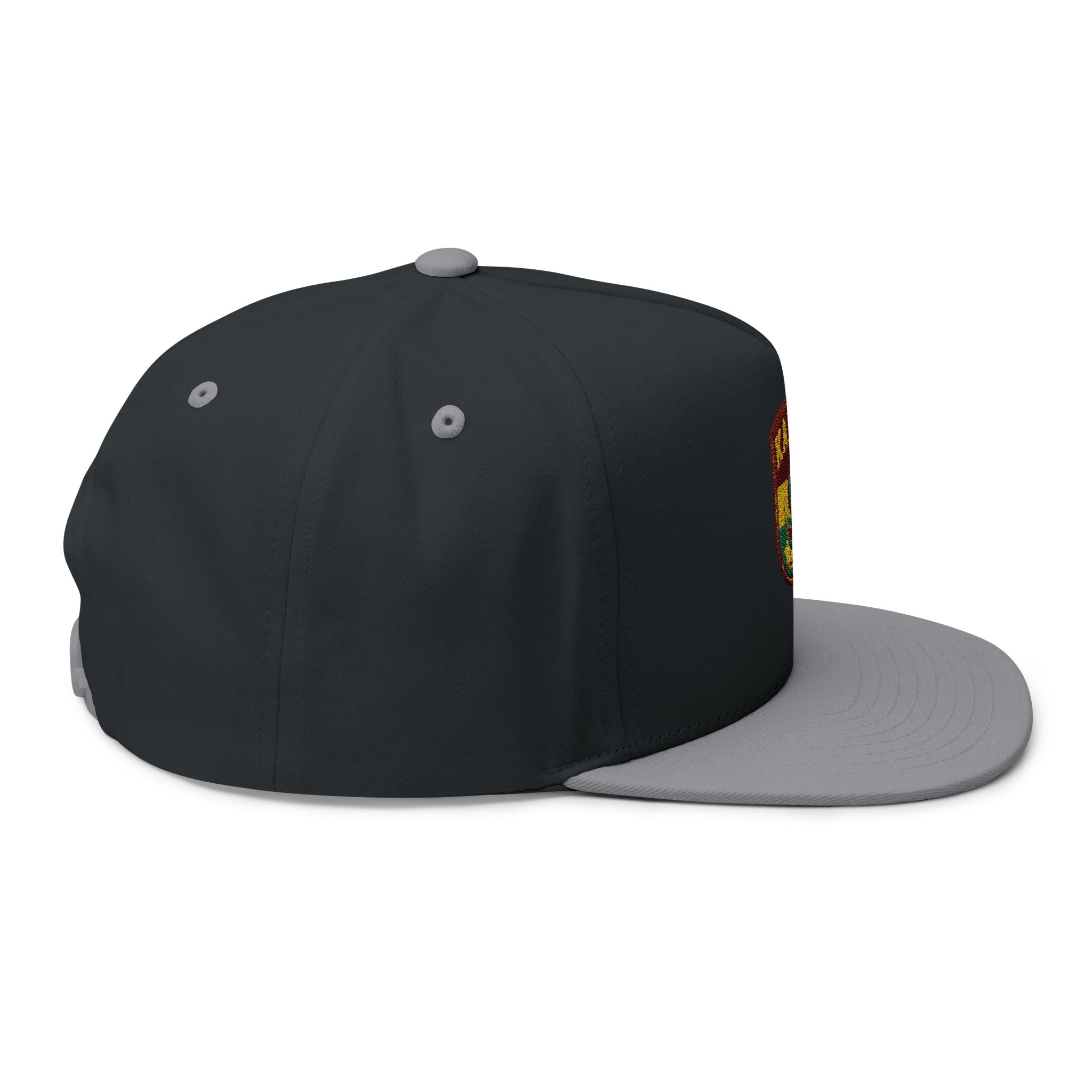 Karibu Embroidered Flat Bill Cap — African Safari Patch Snapback