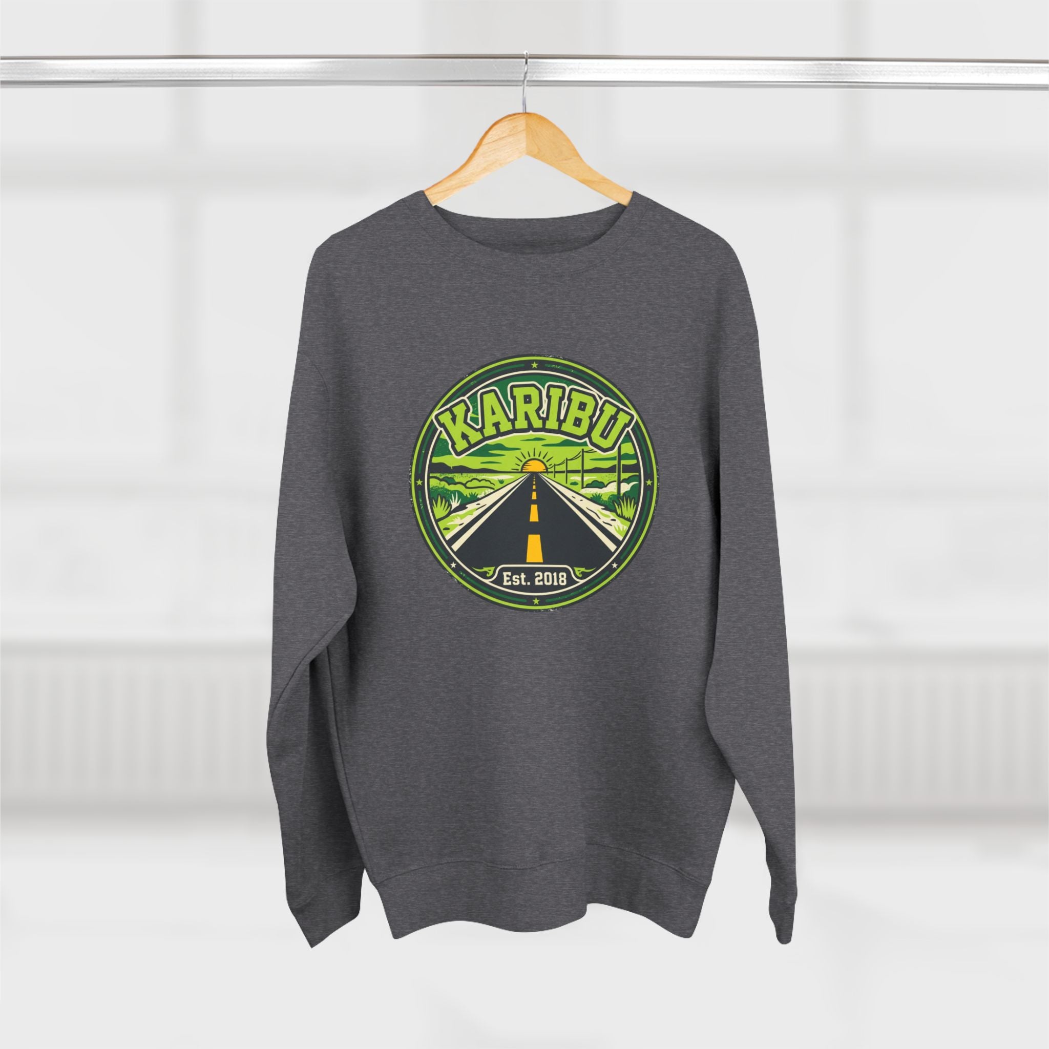 Karibu Roadtrip Crewneck Sweatshirt — Vintage Adventure Travel Graphic