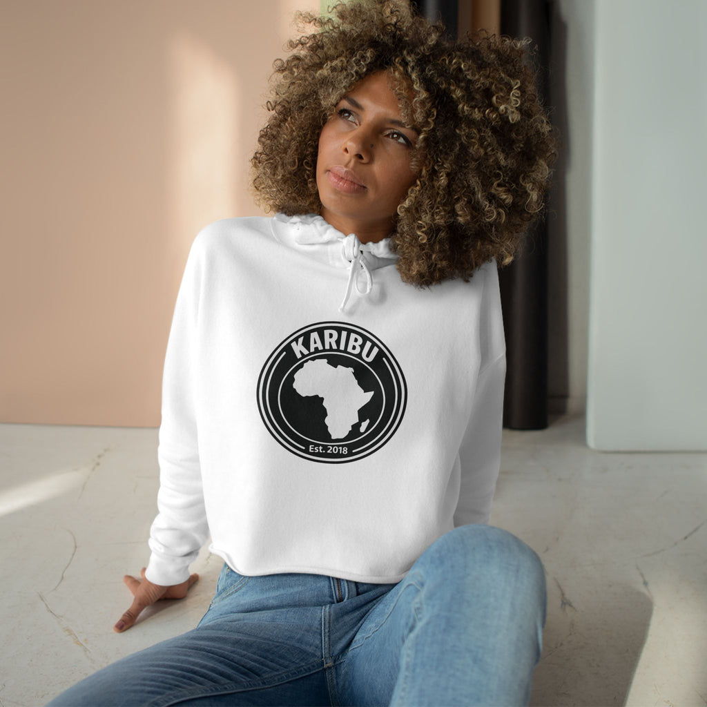 Crop Hoodie Karibu Africa Theme