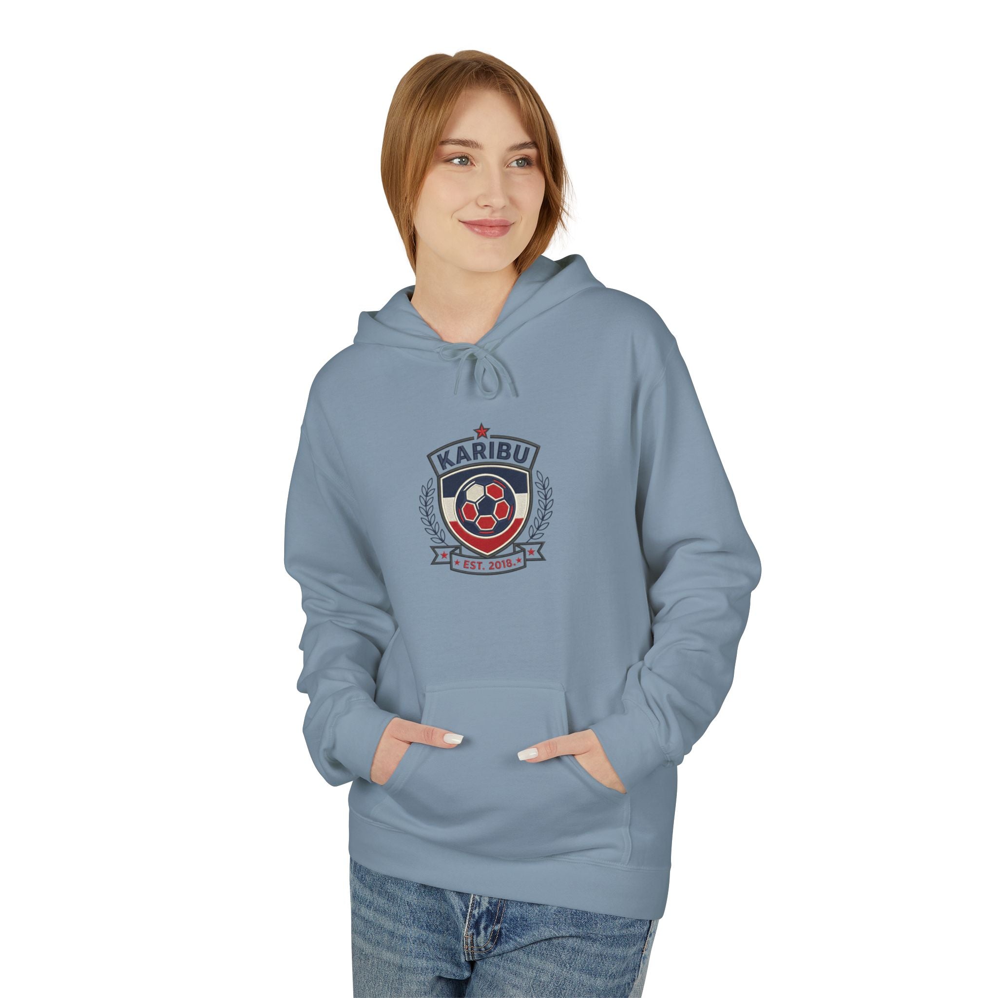 Karibu Crest Hoodie — African Welcome Emblem Pullover