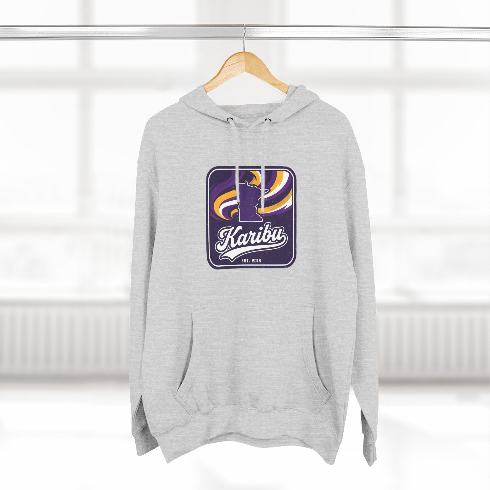 Hoodie - Karibu Retro Wave Logo Fleece Hoodie