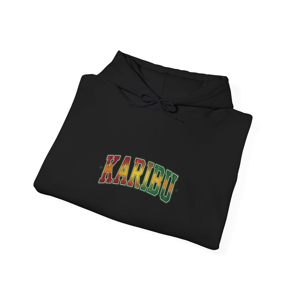 Karibu Rasta Hoodie - Welcome Swahili Graphic Hooded Sweatshirt