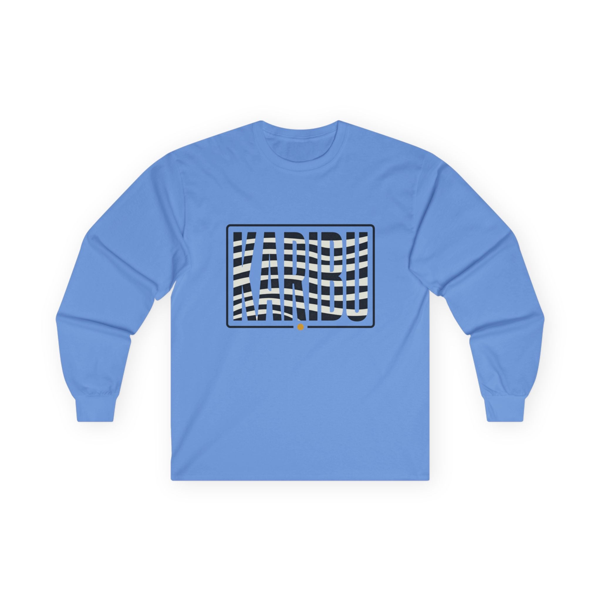 Optical Wave Long Sleeve Tee — Black Grid Illusion Design