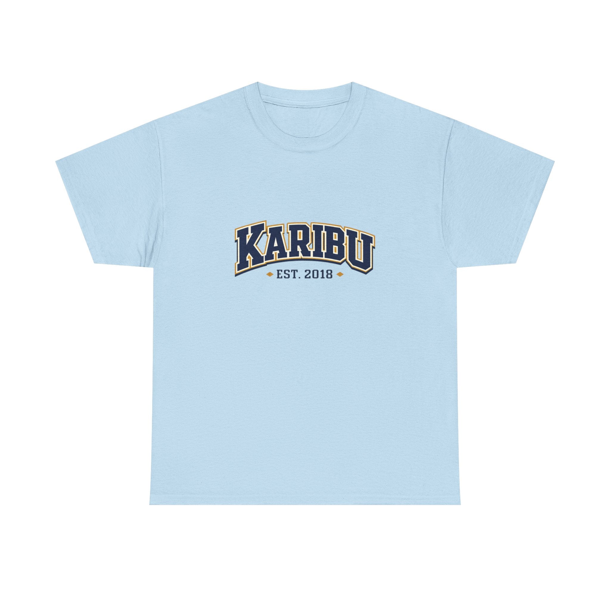 Karibu Est. 2018 Graphic Tee — Vintage Collegiate White T‑Shirt