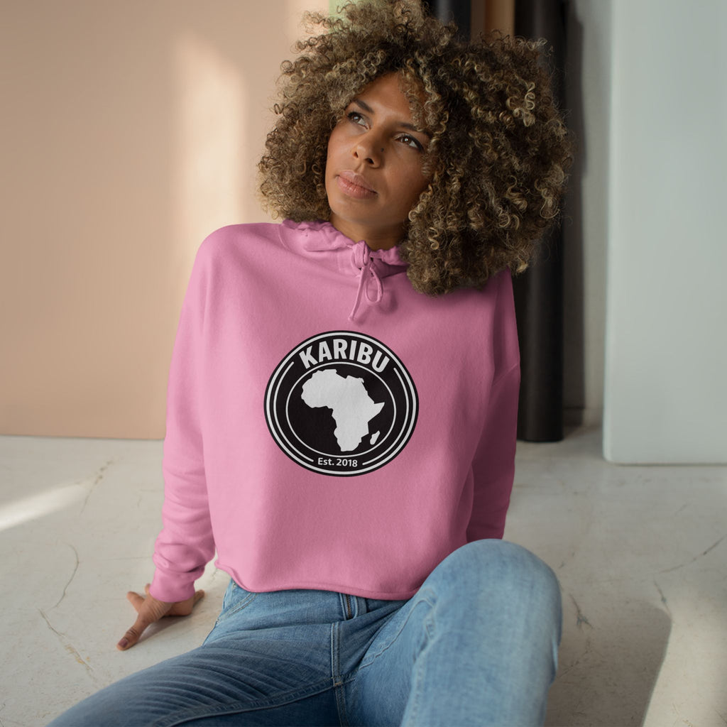 Crop Hoodie Karibu Africa Theme