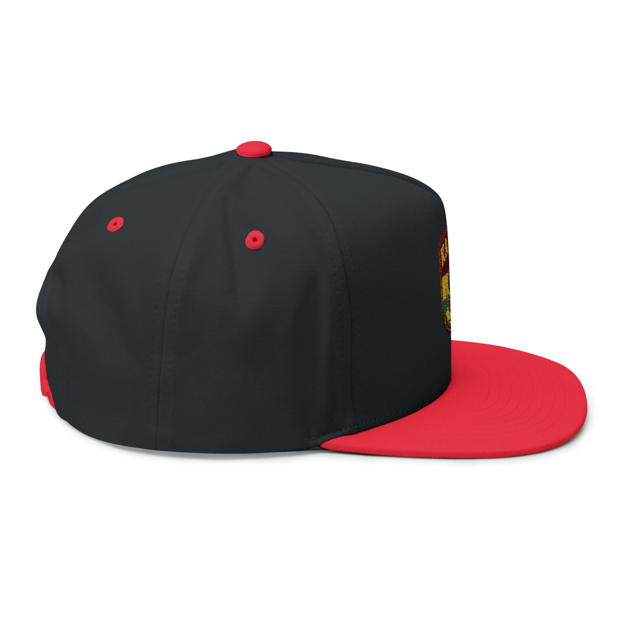 Karibu Embroidered Flat Bill Cap — African Safari Patch Snapback
