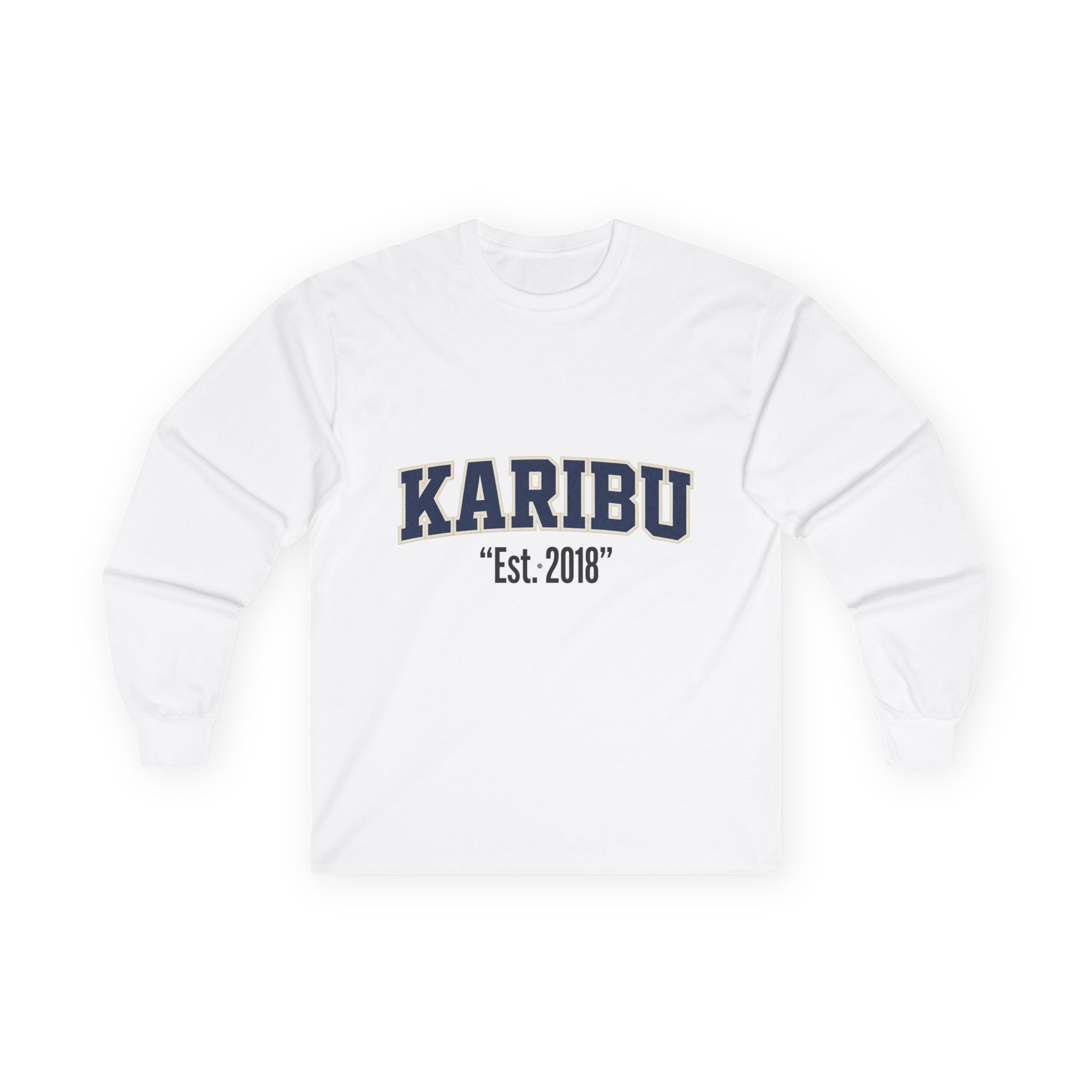 Karibu "Est. 2018" Long Sleeve Tee — Collegiate Welcome Shirt