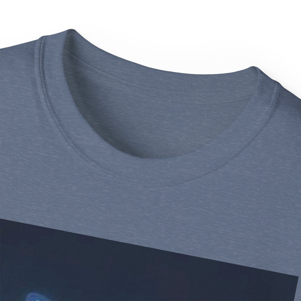 Mystic Neon Butterfly T‑Shirt — Glowing Cityscape Graphic Tee