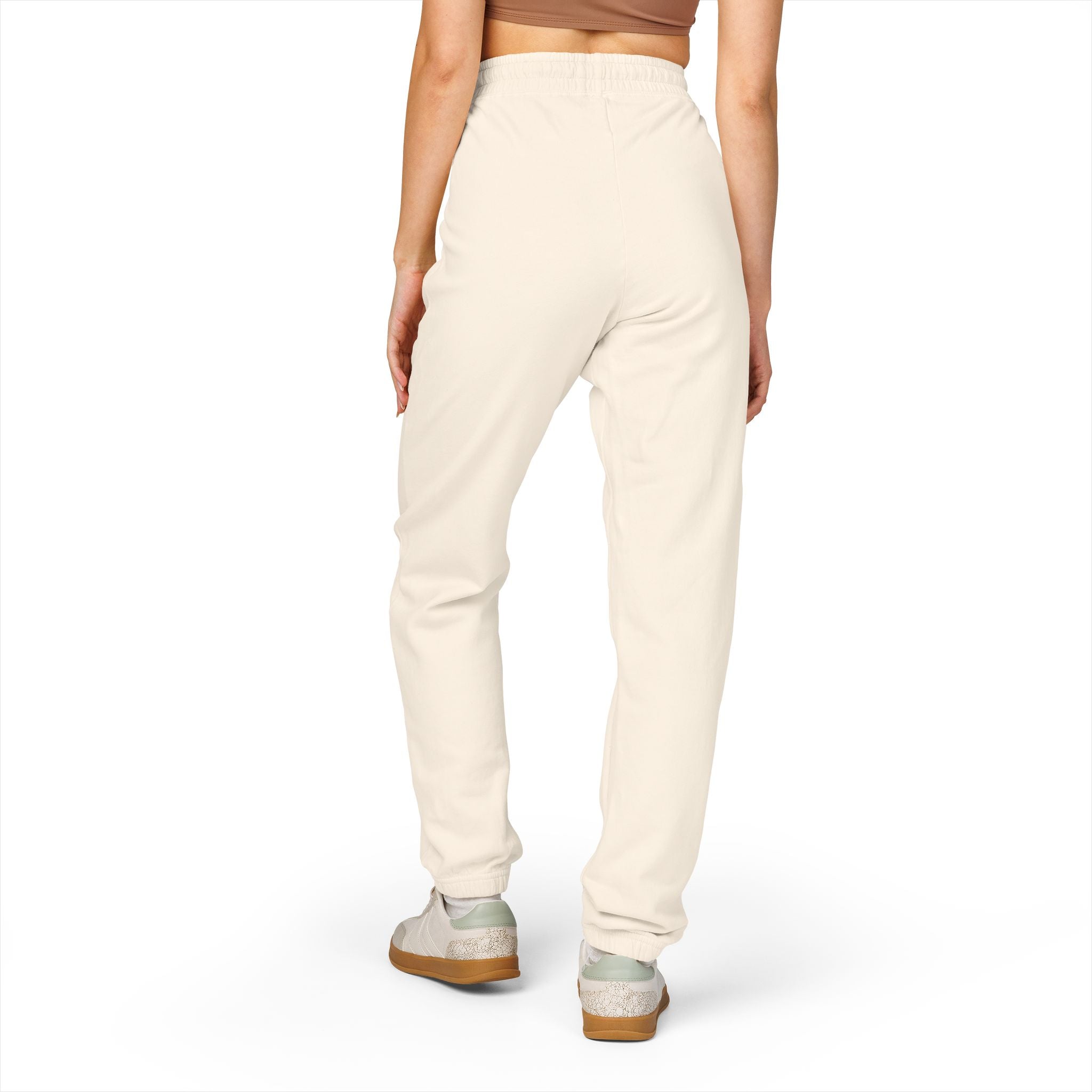 Vintage Army Green Sweatpants with Distressed Stars & Shield Patch