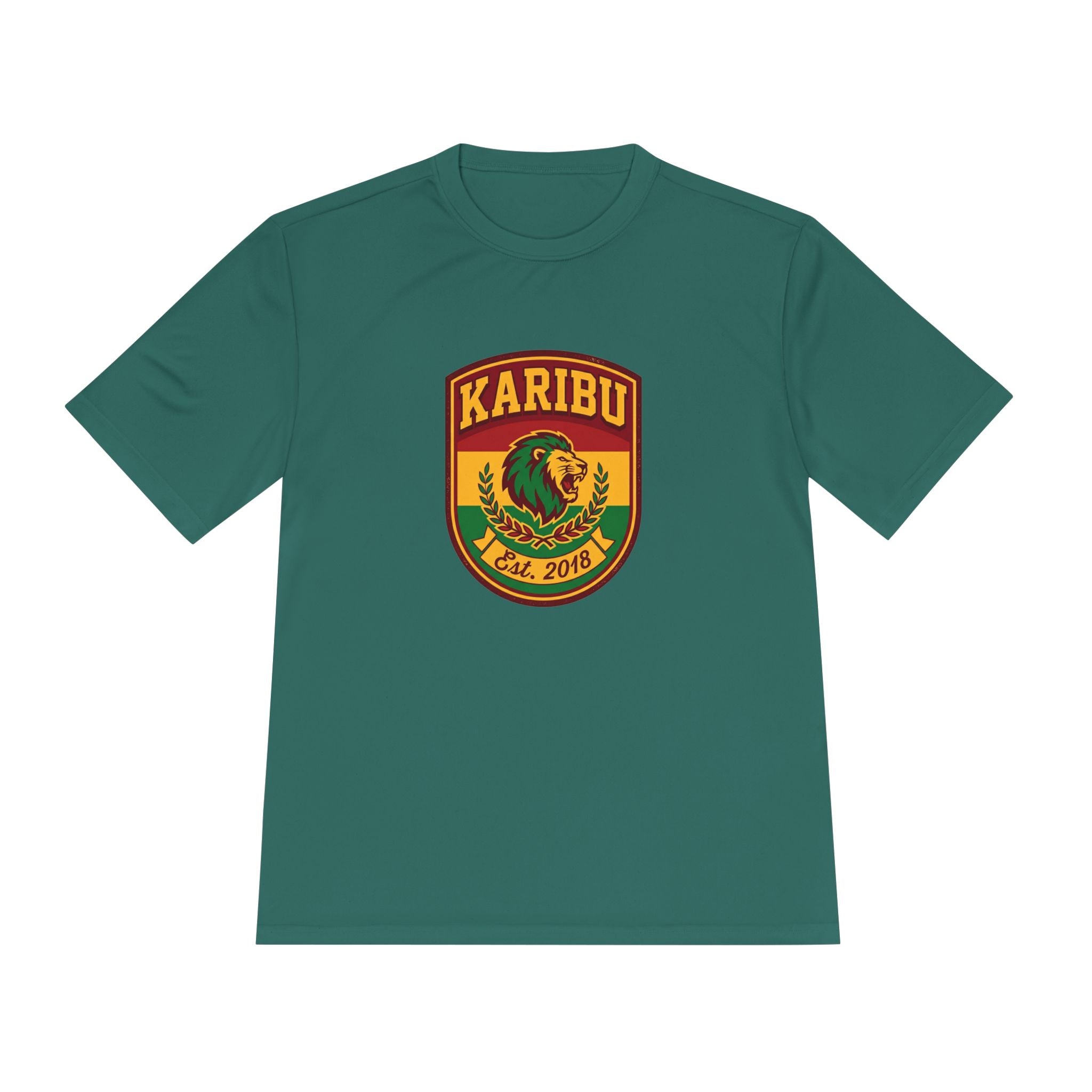 Karibu Lion Shield Tee — African Heritage Emblem Moisture‑Wicking Shirt