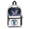 Tropical Northern Lights Backpack — Palm Tree Aurora Print Travel Backpack