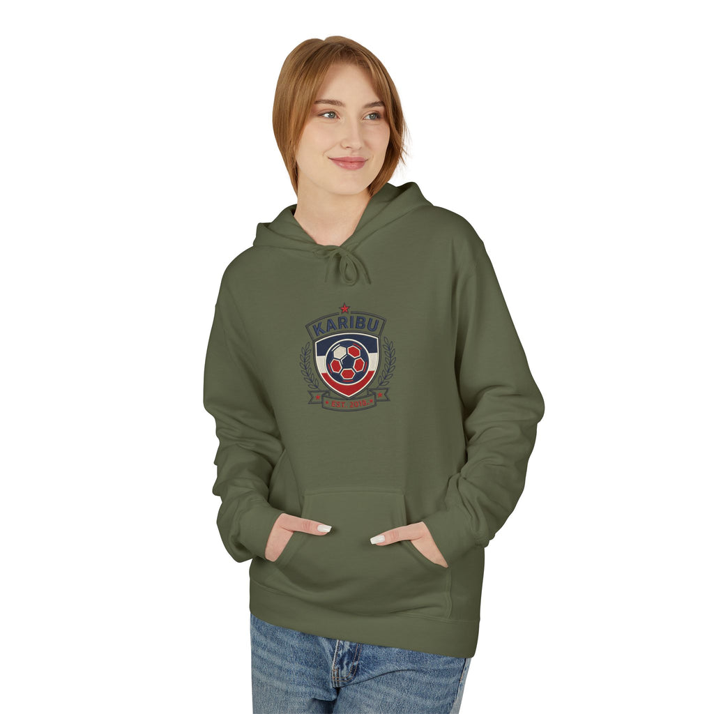 Karibu Crest Hoodie — African Welcome Emblem Pullover