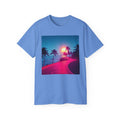 Retro Sunset Road T-Shirt — Neon Palm Beach Vibe