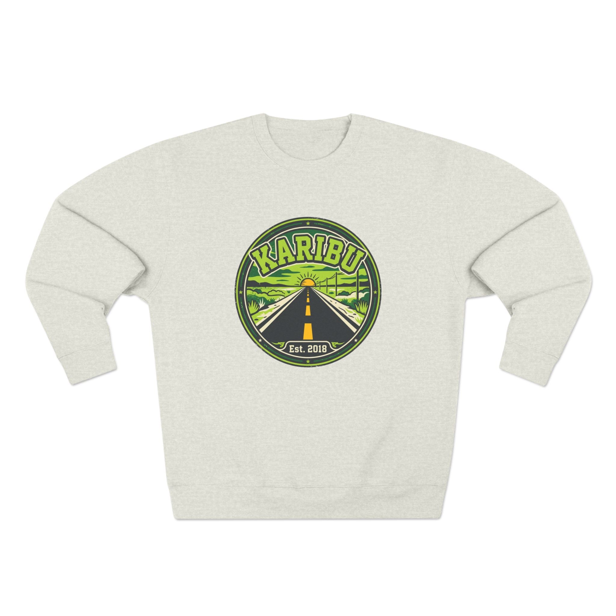 Karibu Roadtrip Crewneck Sweatshirt — Vintage Adventure Travel Graphic