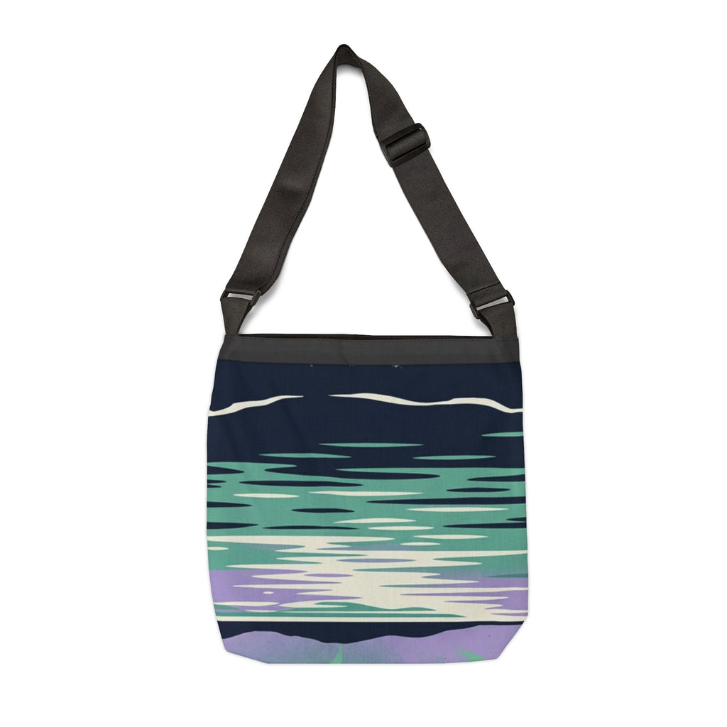 Aurora Palm Beach Tote — Adjustable Tropical Northern Lights Beach Bag