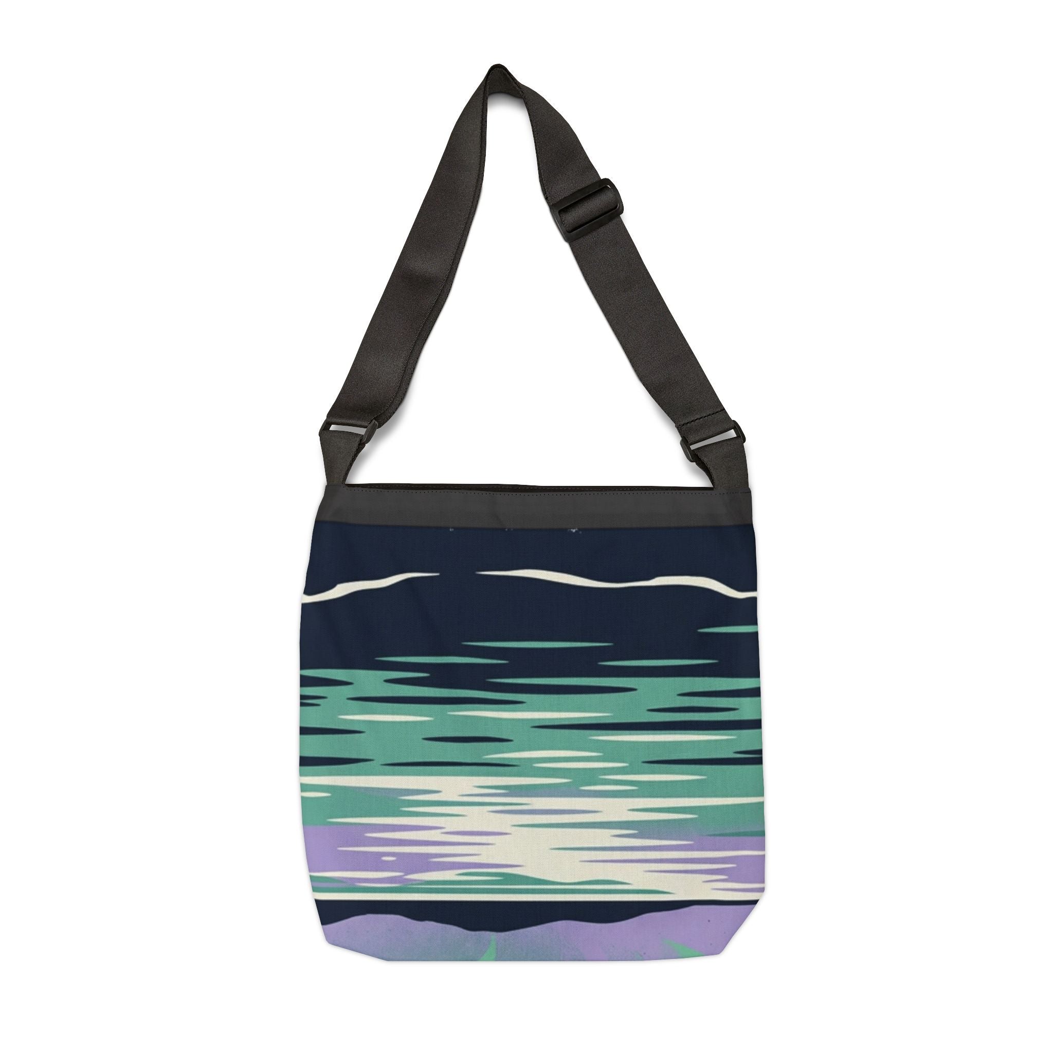 Aurora Palm Beach Tote — Adjustable Tropical Northern Lights Beach Bag