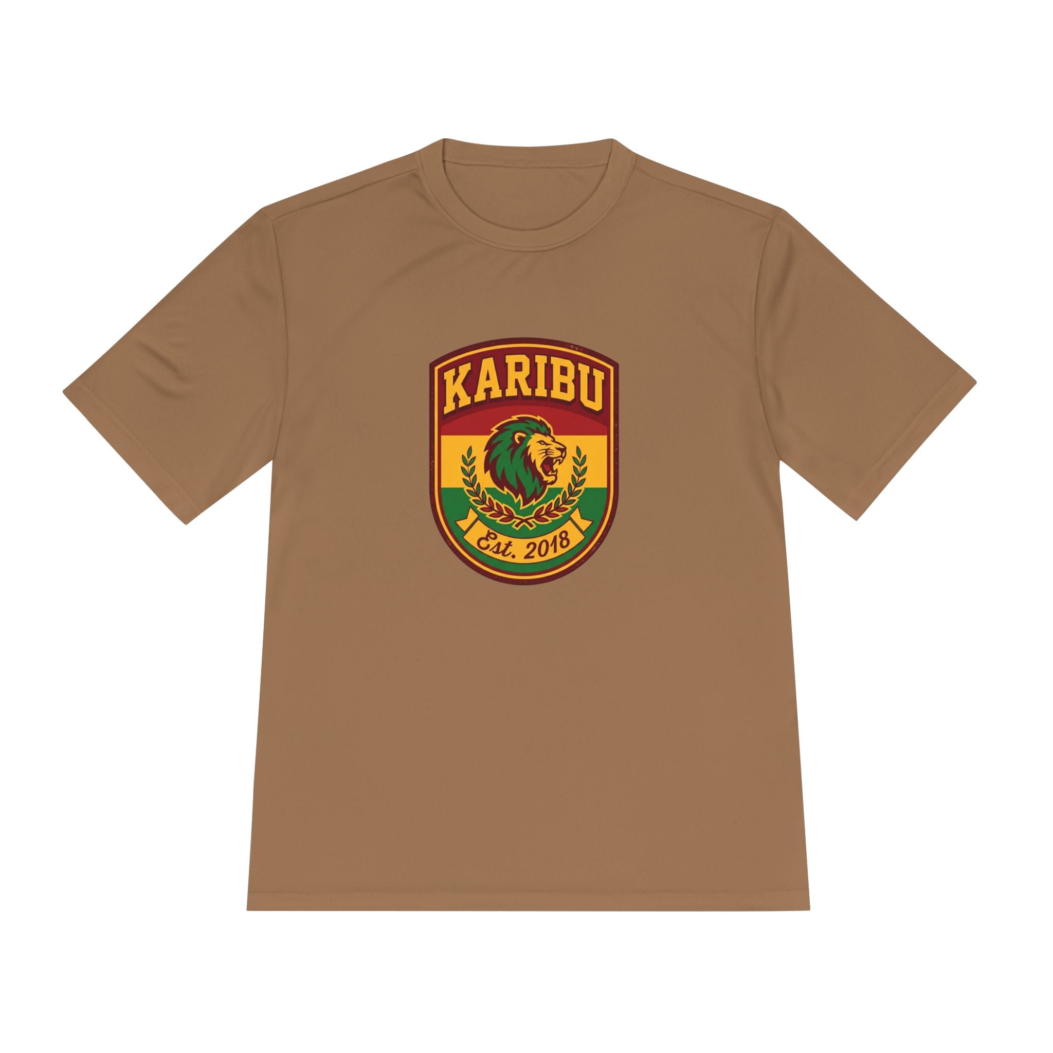 Karibu Lion Shield Tee — African Heritage Emblem Moisture‑Wicking Shirt