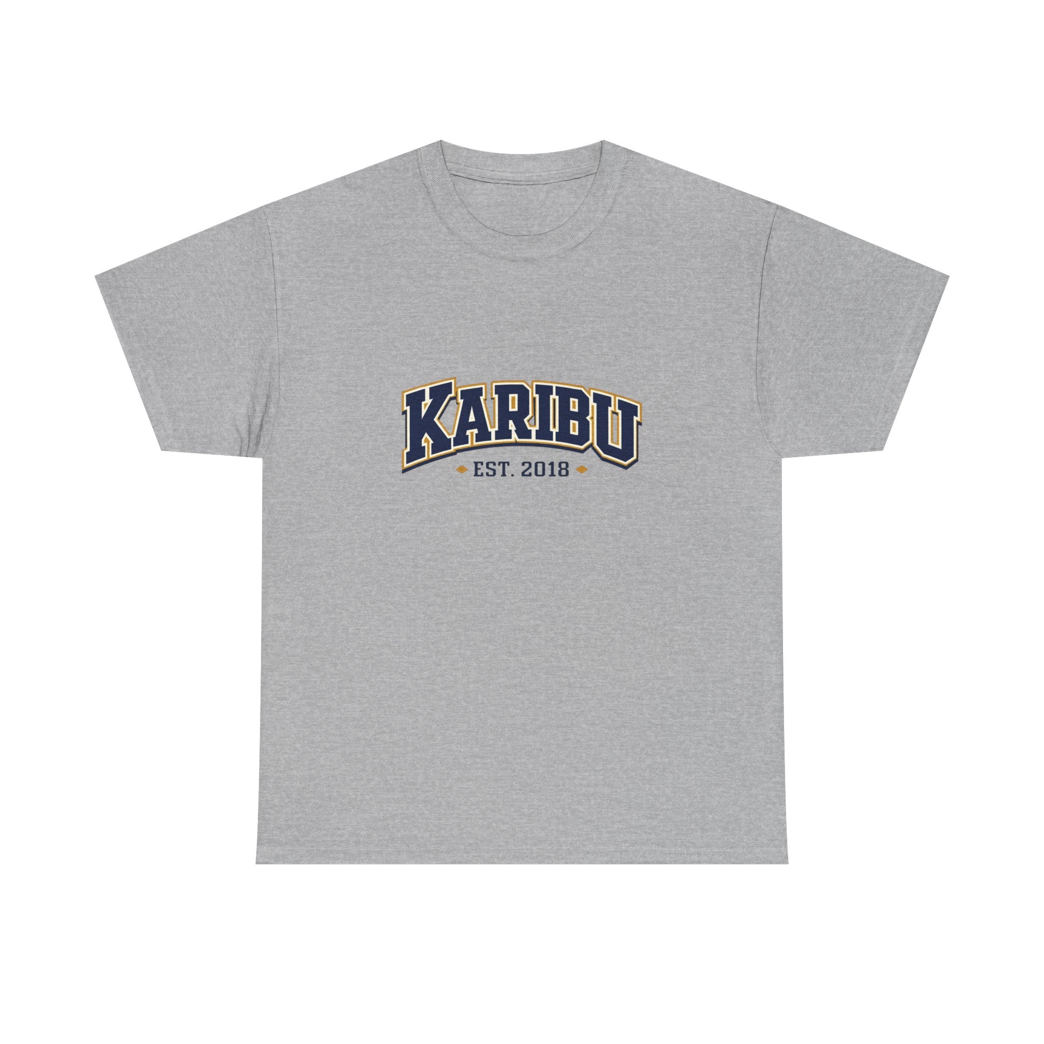 Karibu Est. 2018 Graphic Tee — Vintage Collegiate White T‑Shirt