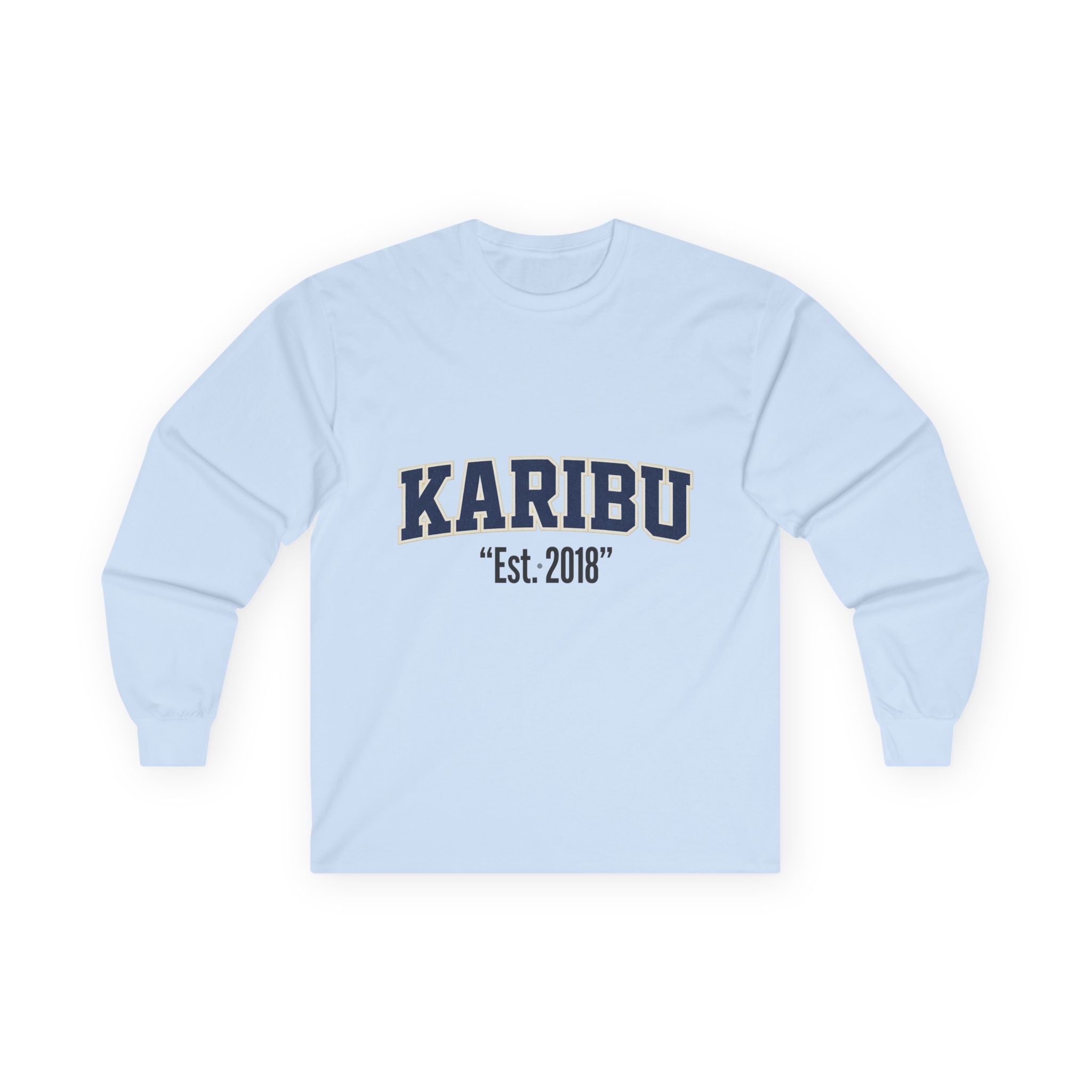 Karibu "Est. 2018" Long Sleeve Tee — Collegiate Welcome Shirt