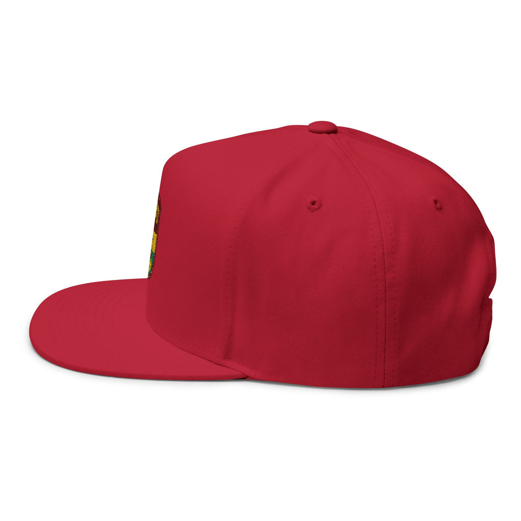Karibu Embroidered Flat Bill Cap — African Safari Patch Snapback